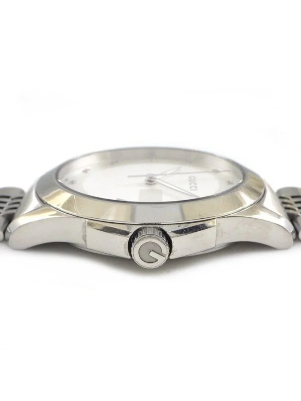 Gucci Watch G-Timeless 126.4 Date Luminous Hand 12 Point Diamond Index Diamante